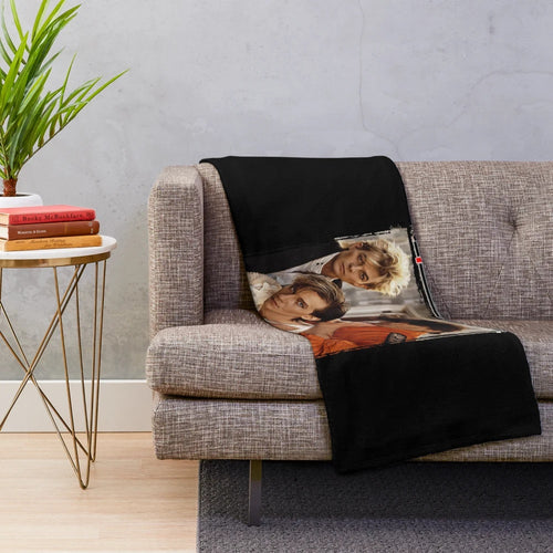 Alphaville inspired plush blanket with a vaporwave aesthetic