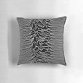 A dark, abstract art-inspired pillow featuring a design inspired by the iconic album cover of the 1970s-1980s indie rock band