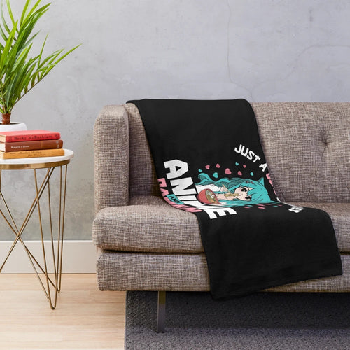Anime and Ramen Lover Plush Blanket with Kawaii Cat Ears