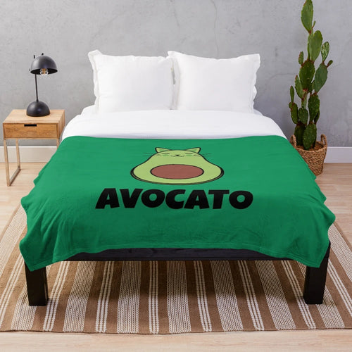 Soft and cuddly avocado-shaped plush blanket for cats and cat lovers