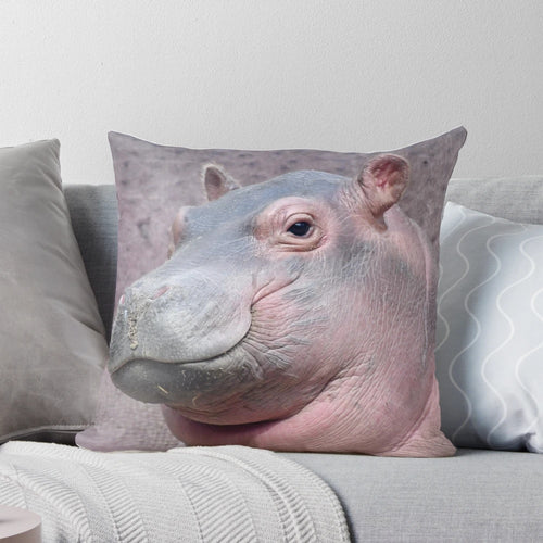 Soft and cuddly Pillow featuring the adorable baby hippo, Fritz, from the Cincinnati Zoo and Botanical Garden.