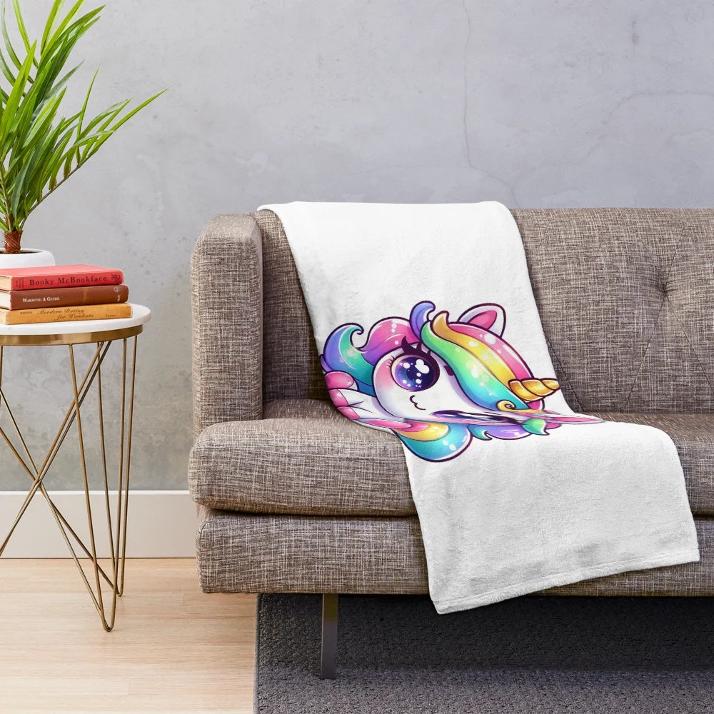 Cute baby unicorn plush blanket