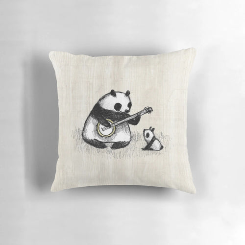 Soft, cuddly banjo-playing panda bear plush toy