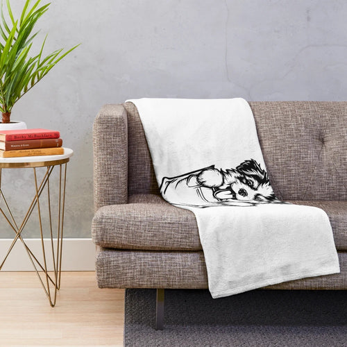 Bernedoodle puppy graphic plush blanket
