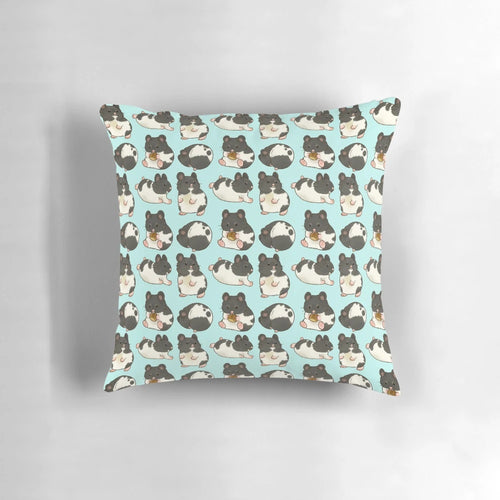 Cozy black and white hamster pattern decorative pillow for animal lovers