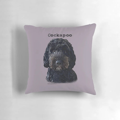 Cozy black cockapoo dog pillow with doodle design for cockapoo owners and doodle dog enthusiasts