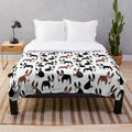 Boston Terrier Plush Blanket featuring a cute black and white dog pattern