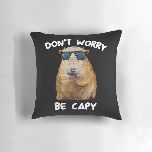 Plush capybara-shaped pillow with a fun, retro-inspired design
