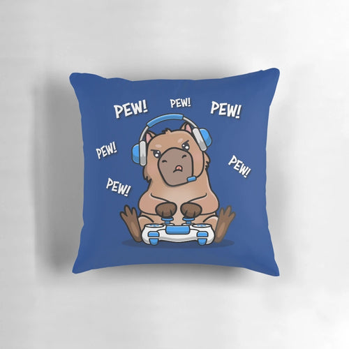 Soft and plush capybara pillow, perfect for adding a touch of cuteness to any room.