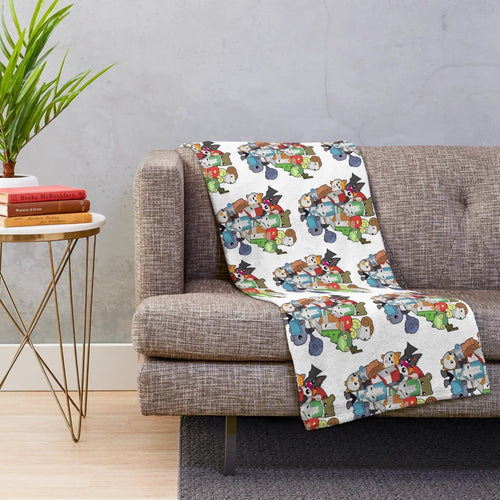 Castle Crashers inspired plush blanket featuring a cute knight design
