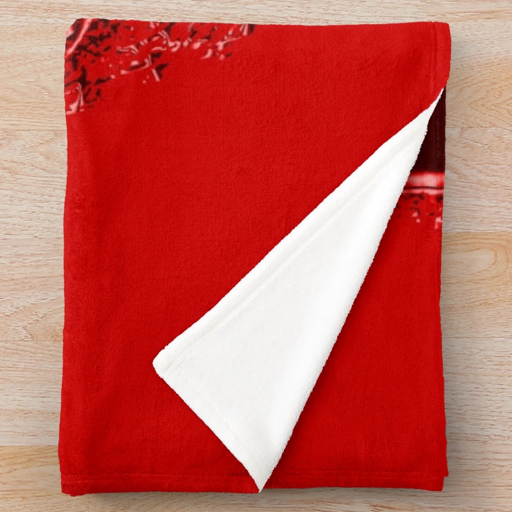 Chihuahua plush blanket with heart design for Valentine's Day