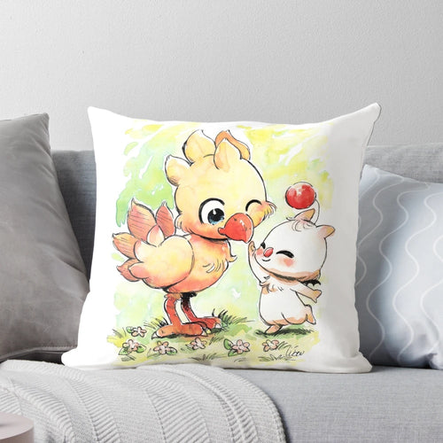 Soft, plush pillow featuring a cute chocobo character from the Final Fantasy video game franchise