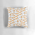 Cutie Corgis Pillow, featuring a charming pattern of playful corgis