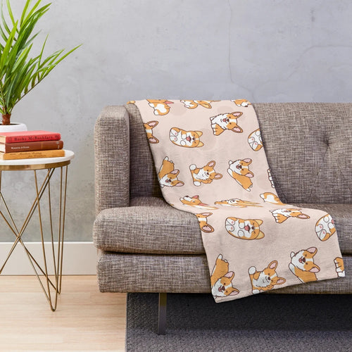 Corgi puppy plush blanket