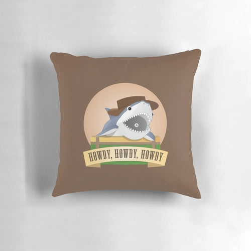 Soft, cuddly cowboy shark plush pillow inspired by Toy Story