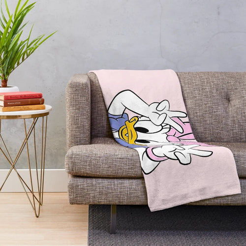 Daisy Duck inspired soft plush blanket