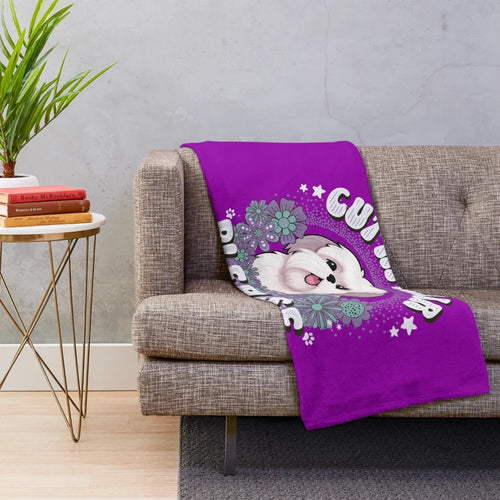 Soft and Cozy Plush Blanket with Cute Dog Grooming Design