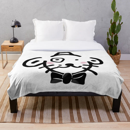 Cute dog illustration plush blanket featuring a whimsical dog doodle design