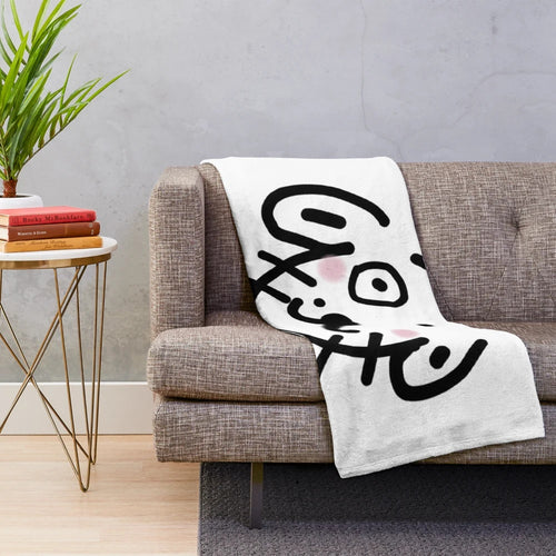 Cute dog illustration plush blanket featuring a whimsical dog doodle design