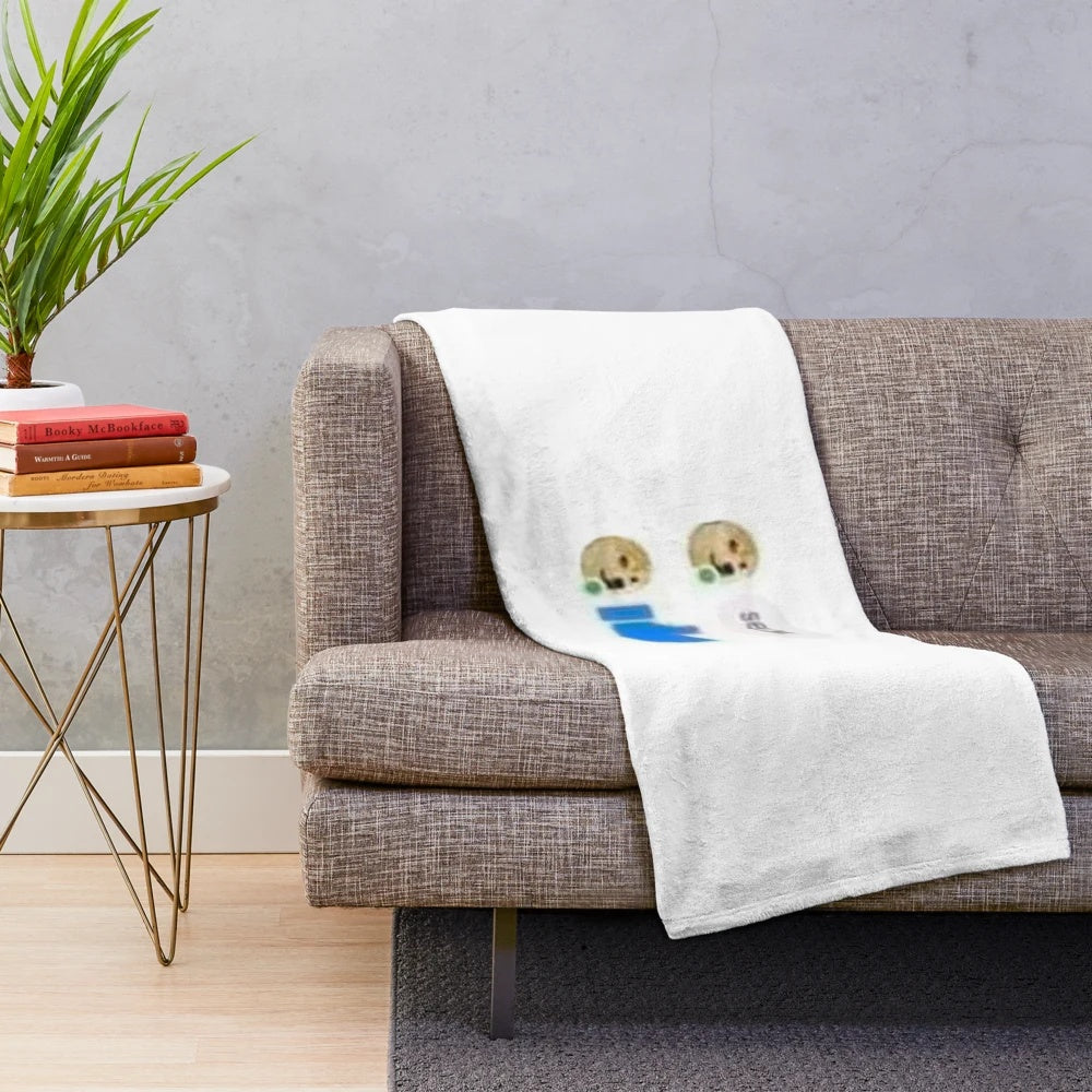 Plush blanket featuring a Doge meme design
