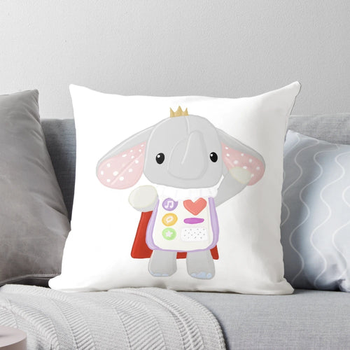 Soft and cuddly elephant-shaped pillow for home decoration