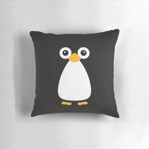 Cute vector illustration of a cuddly emperor penguin on a soft, plush pillow