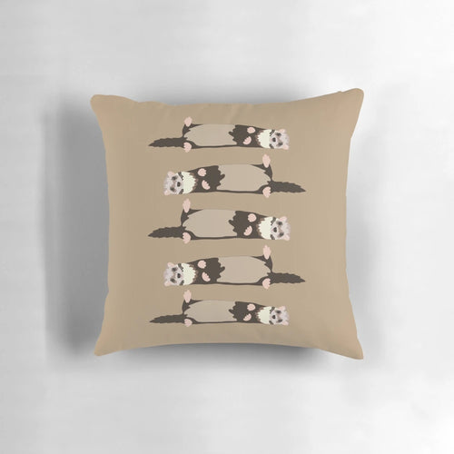 Cozy pillow featuring a cute and playful ferret design