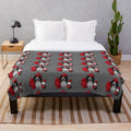 Cute illustration of a firefighter dog on a plush blanket
