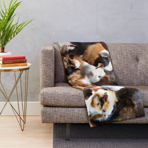 Cuddly guinea pig plush blanket