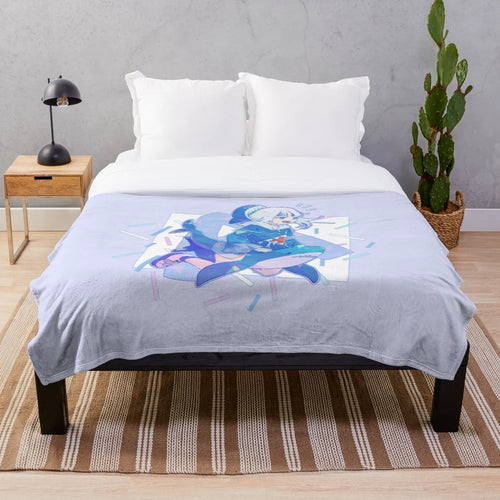 Gawrgura and Ikea shark inspired plush blanket, featuring a cozy and soft design for anime and vtuber fans.