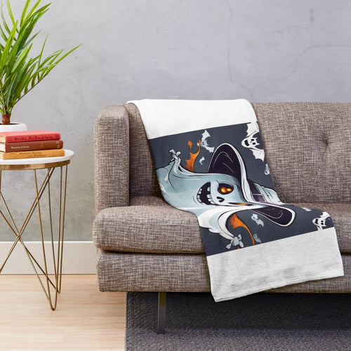 Cute ghost-themed plush blanket