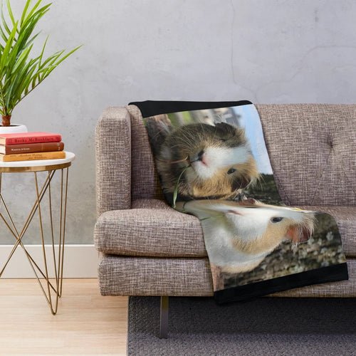 Cute guinea pig plush blanket with playful design