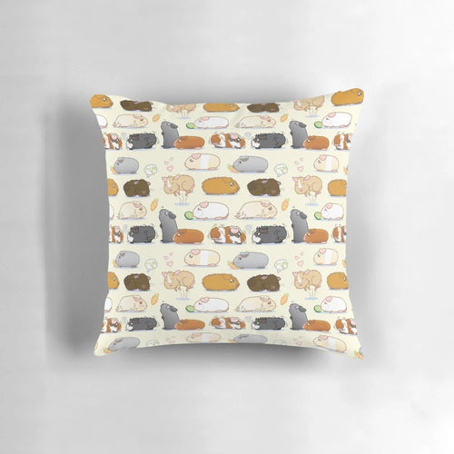 Soft, plush pillow featuring a colorful guinea pig pattern