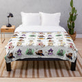 Cute and cuddly plush blanket featuring cat characters inspired by Dungeons & Dragons classes