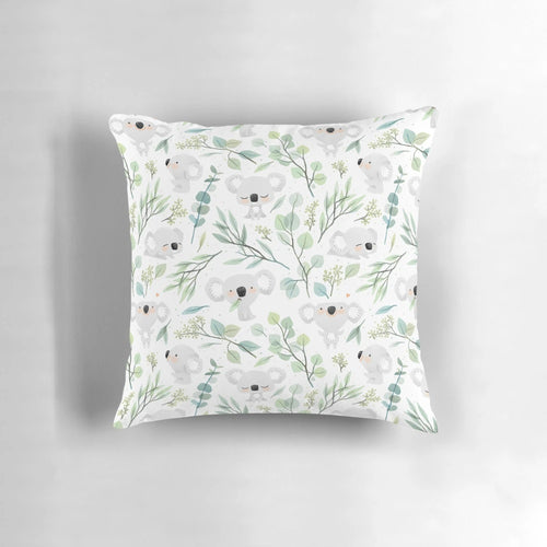 Koala and eucalyptus pattern decorative throw pillow