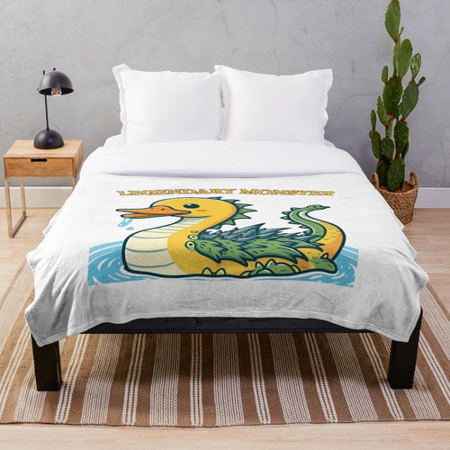 Soft and cuddly leviathan plush blanket featuring a mythical sea creature design