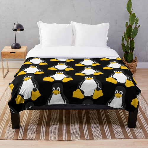 Linux Tux Plush Blanket - Soft and Cuddly Penguin Decor for Computer Nerds