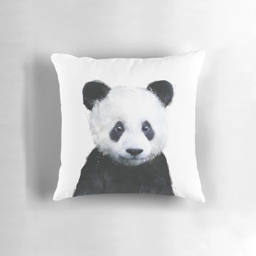 Soft, cuddly panda-shaped pillow for children's room or home décor
