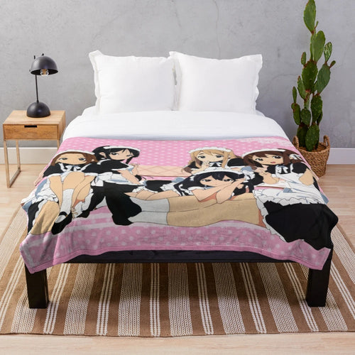 Maid-themed plush blanket with anime-inspired design