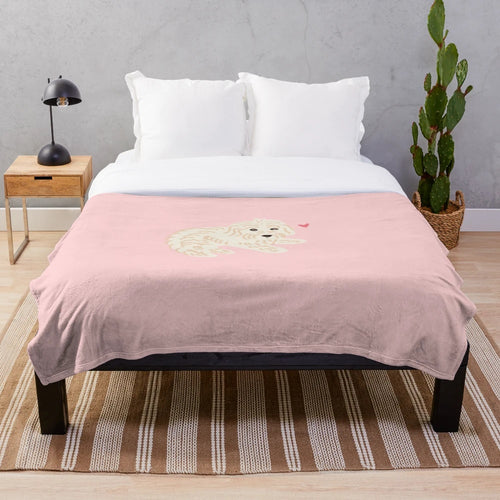Cute maltipoo design on a soft, cozy plush blanket
