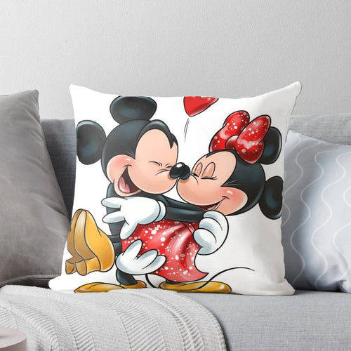 Colorful Mickey and Minnie Mouse themed pillow for a cozy and stylish bedroom or nursery
