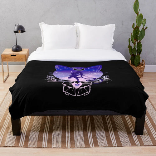 Anime-inspired moon girl plush blanket for cozy bedroom decor