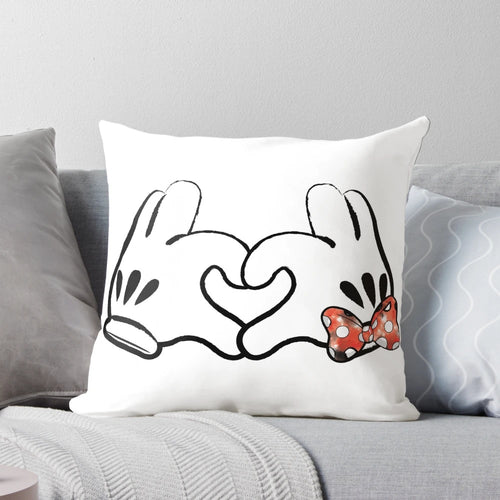 Colorful mouse-themed pillow with splatter paint design