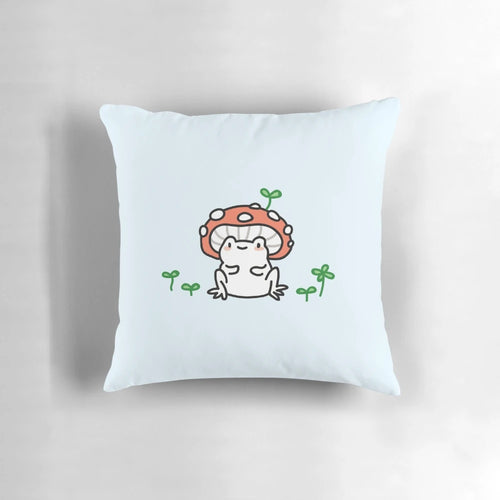 Cute and cuddly mushroom-themed frog plush pillow for your home