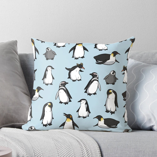 Cute penguin pattern decorative pillow with soft, plush material