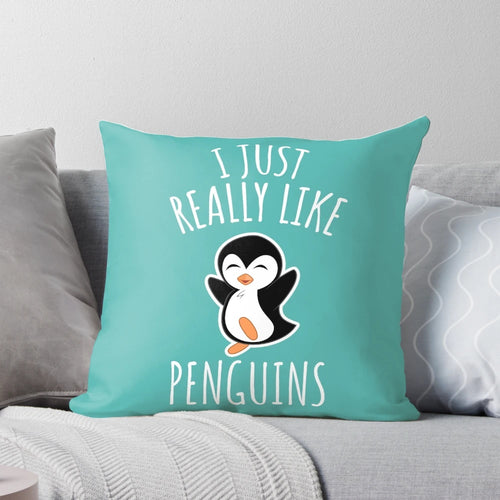 Soft, plush penguin-themed pillow with a charming, whimsical design.