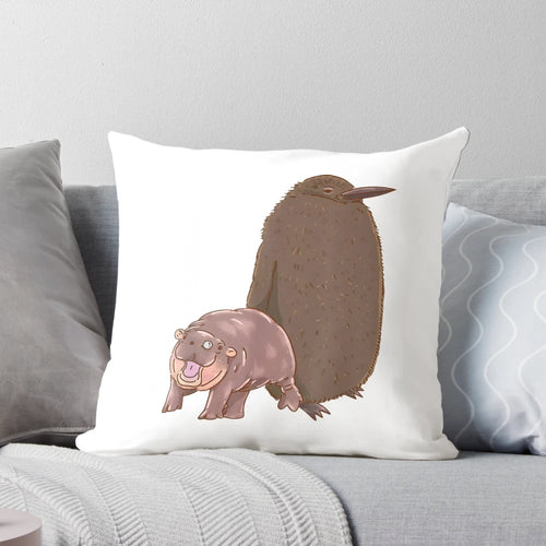 Soft, plush pillow featuring a cute pesto penguin design