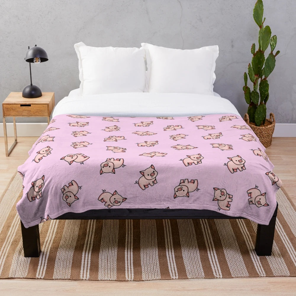 Soft and cuddly pig plush blanket