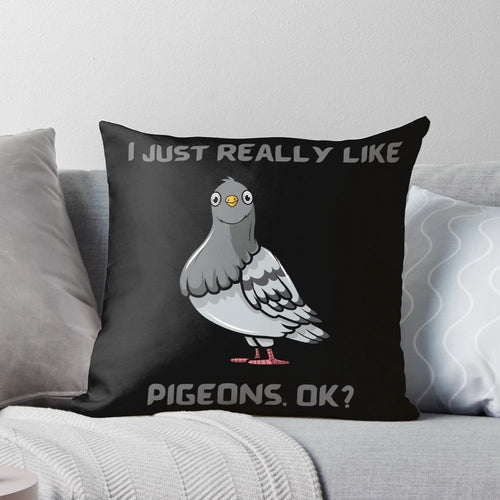 Soft, decorative pigeon-themed throw pillow for pigeon lovers and bird enthusiasts.