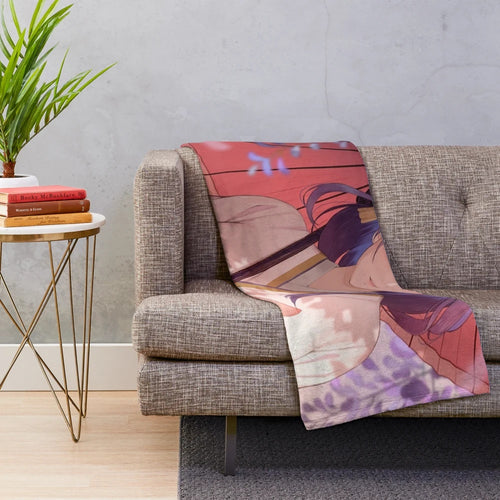 Raiden and Yae anime-style plush blanket